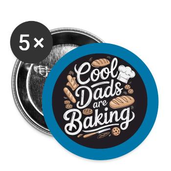 Coole Papas backen Brot - Buttons groß 56 mm (5er Pack) - Weiß - Vorne