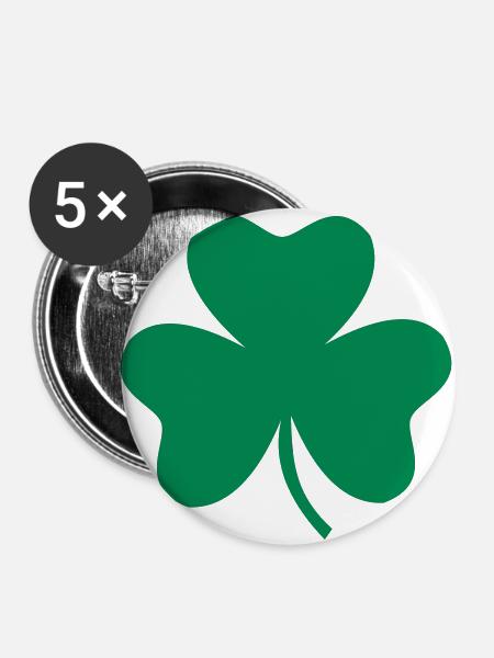 Shamrock - Buttons groß 56 mm (5er Pack) - Weiß