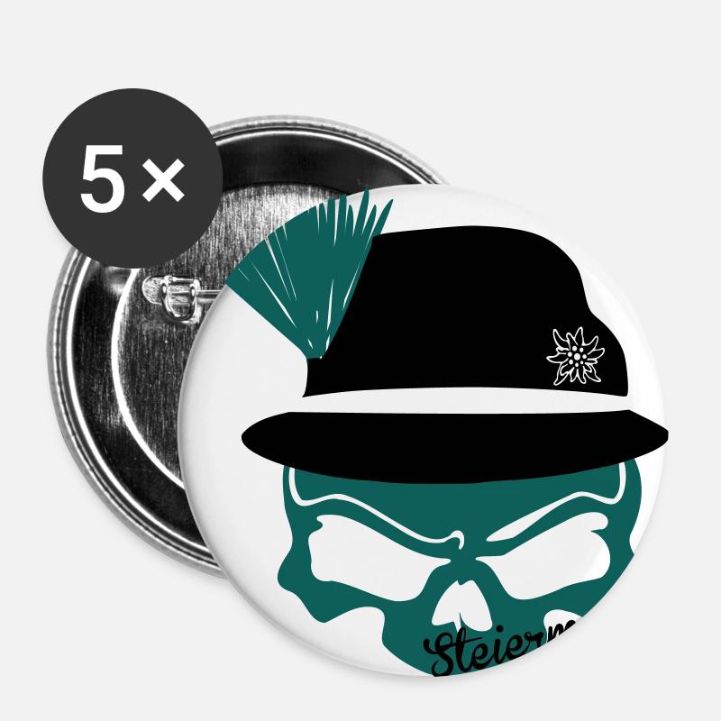 Steiermark - Buttons groß 56 mm (5er Pack) - Weiß