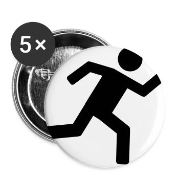 Laufen - Läufer - Buttons groß 56 mm (5er Pack) - Weiß - Vorne