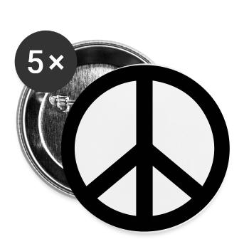 Paix, amour et bonheur - Lot de 5 grands badges (56 mm) - blanc - Devant
