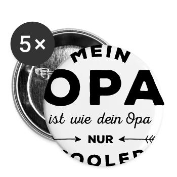 Mein Opa - Buttons groß 56 mm (5er Pack) - Weiß - Vorne