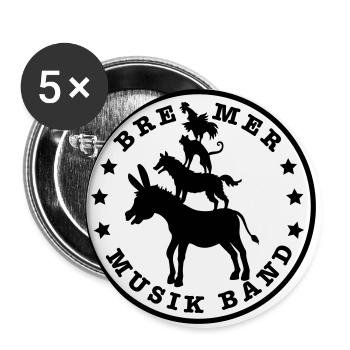 Bremer Music Band / Town Musicians - Buttons large 2.2''/56 mm (5-pack) - white - Front