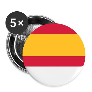 Nationalflagge von Spanien - Buttons groß 56 mm (5er Pack) - Weiß - Vorne