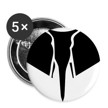 Elefant Silhouette - Buttons groß 56 mm (5er Pack) - Weiß - Vorne