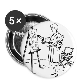 artist - Buttons large 2.2''/56 mm (5-pack) - white - Front