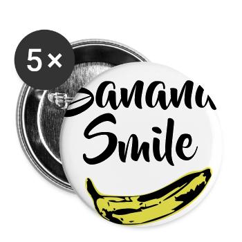 banana smile - Buttons large 2.2''/56 mm (5-pack) - white - Front