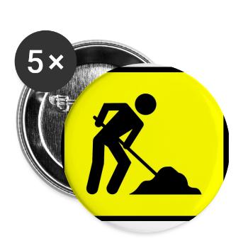 bauen handwerker mechaniker baustelle maurer176 - Buttons groß 56 mm (5er Pack) - Weiß - Vorne