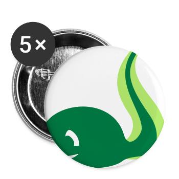 Frosch Kaulquappe - Buttons groß 56 mm (5er Pack) - Weiß - Vorne