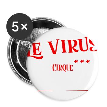 Cirque virus cadeau sport - Lot de 5 grands badges (56 mm) - blanc - Devant