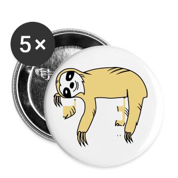 Raise the animal in me Faultier - Buttons large 2.2''/56 mm (5-pack) - white - Front