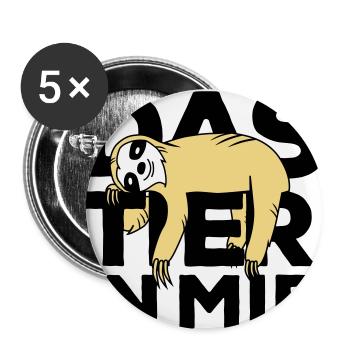 Raise the animal in me Faultier - Buttons large 2.2''/56 mm (5-pack) - white - Front