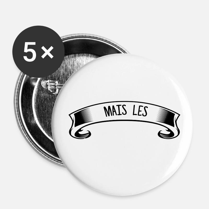 Customs gift humor - Buttons large 2.2''/56 mm (5-pack) - white