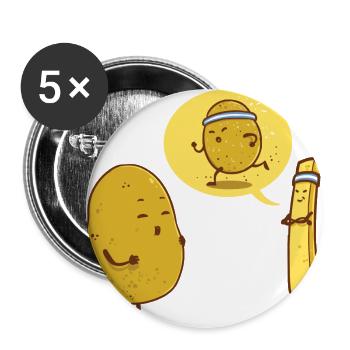 Croustilles cadeau régime anniversaire de Weihnach - Lot de 5 grands badges (56 mm) - blanc - Devant