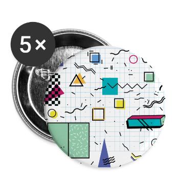 Eldram’s Eighties Abstract 01 - Lot de 5 grands badges (56 mm) - blanc - Devant