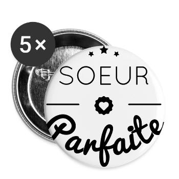 soeur parfaite - Lot de 5 grands badges (56 mm) - blanc - Devant