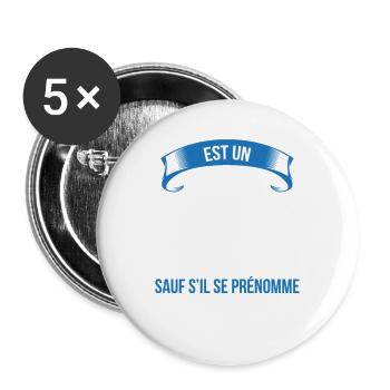 Jean-Louis idéal mythe cadeau noël - Lot de 5 grands badges (56 mm) - blanc - Devant