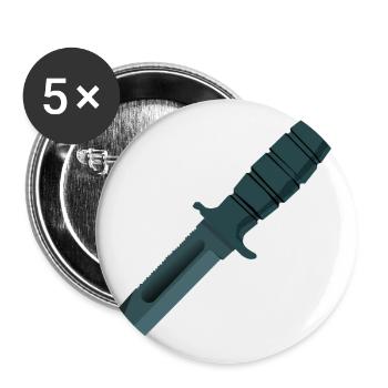 couteau - Lot de 5 grands badges (56 mm) - blanc - Devant