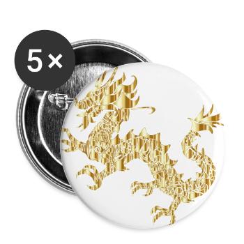 krone crown koenig king castle schloss tower burg2 - Buttons groß 56 mm (5er Pack) - Weiß - Vorne