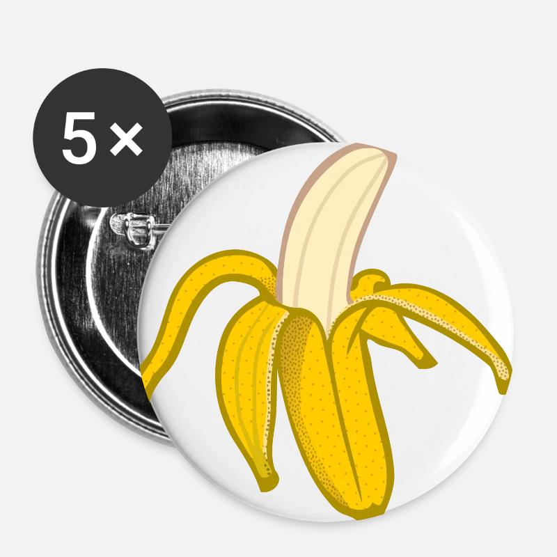 Peeled Banana - Buttons large 2.2''/56 mm (5-pack) - white