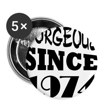 Gorgeous since 1974 - Buttons groß 56 mm (5er Pack) - Weiß - Vorne