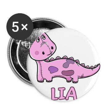 Dinosaurier lustig Kind Lia Geschenk Geburtstag Ko - Buttons groß 56 mm (5er Pack) - Weiß - Vorne