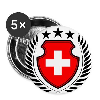 Switzerland - Buttons large 2.2''/56 mm (5-pack) - white - Front