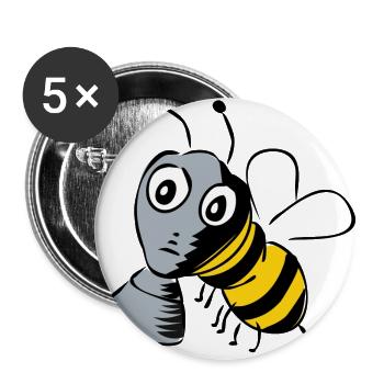 Schütz die Bienen! - Buttons groß 56 mm (5er Pack) - Weiß - Vorne
