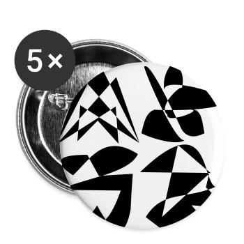 Motive quatre chiffres en noir et blanc - Lot de 5 grands badges (56 mm) - blanc - Devant