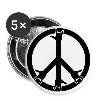 Paix et Rock! - Lot de 5 grands badges (56 mm) - blanc - Devant