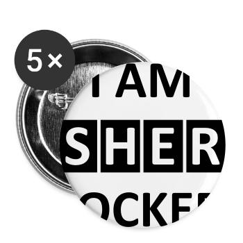 I AM SHERLOCKED - Buttons groß 56 mm (5er Pack) - Weiß - Vorne
