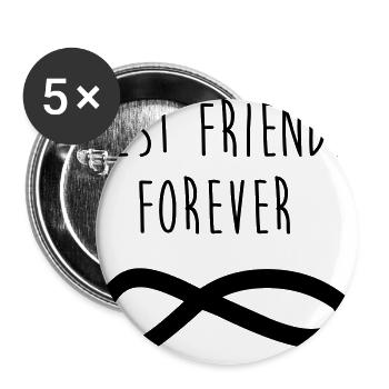 Meilleurs amis pour toujours / meilleurs amis - Lot de 5 grands badges (56 mm) - blanc - Devant