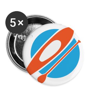 Orange Ruderboot Geschenkidee - Buttons groß 56 mm (5er Pack) - Weiß - Vorne