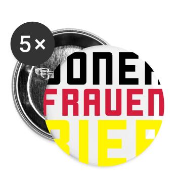 Döner Frauen Bier - Buttons groß 56 mm (5er Pack) - Weiß - Vorne