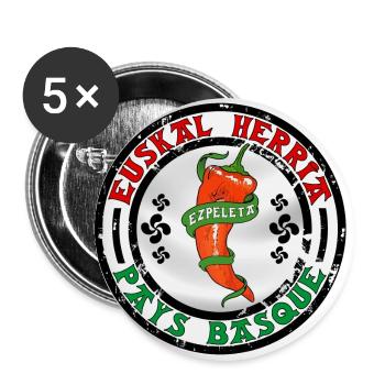 Espelette Pays Basque - Lot de 5 grands badges (56 mm) - blanc - Devant