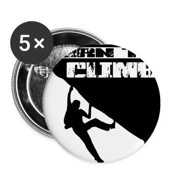Klettern Born To Climb - Buttons groß 56 mm (5er Pack) - Weiß - Vorne