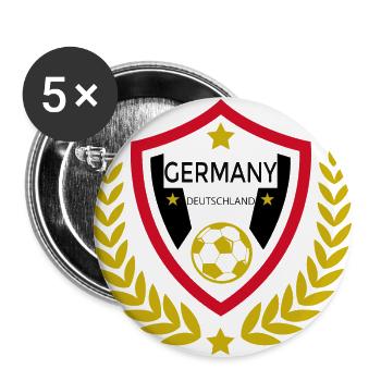 Deutschland Liebe Fußball - Buttons groß 56 mm (5er Pack) - Weiß - Vorne