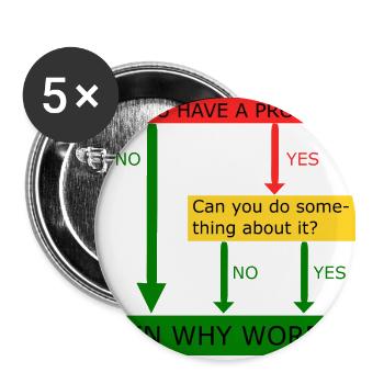 Then why worry - Buttons large 2.2''/56 mm (5-pack) - white - Front