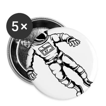 Astronaut Astronaut Space Space Space - Buttons large 2.2''/56 mm (5-pack) - white - Front