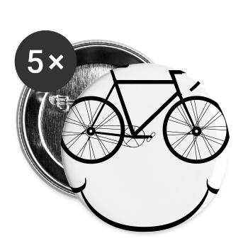 Gift for cyclist face facial mask - Buttons large 2.2''/56 mm (5-pack) - white - Front