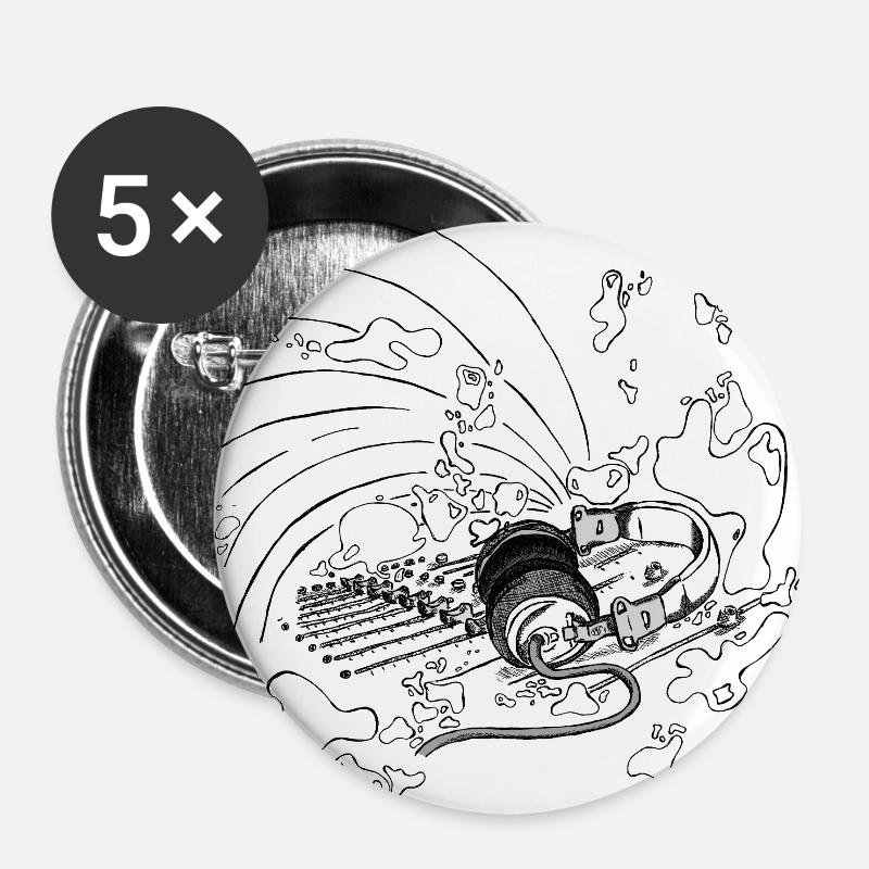 Headphones and DJ console [white] - Buttons large 2.2''/56 mm (5-pack) - white