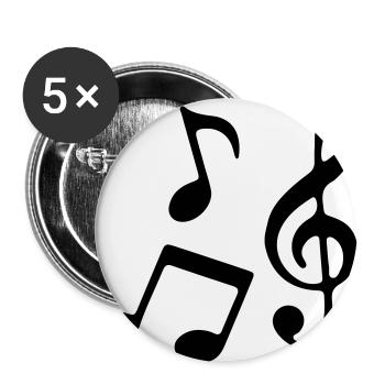 Musik Noten - Buttons groß 56 mm (5er Pack) - Weiß - Vorne