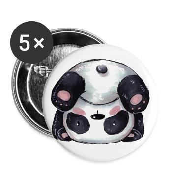 Sporty cartoon panda - Buttons large 2.2''/56 mm (5-pack) - white - Front