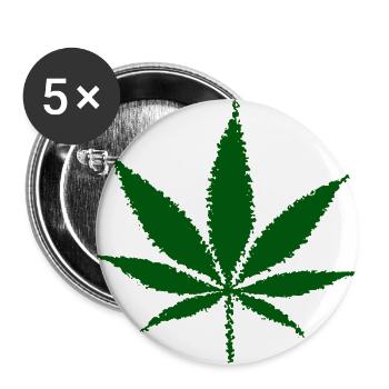 Cannabis (Édition Verte) - Lot de 5 grands badges (56 mm) - blanc - Devant