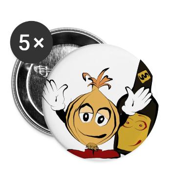 Retterduo - Buttons groß 56 mm (5er Pack) - Weiß - Vorne