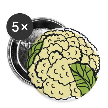 Idée de cadeau de végétarien végétarien - Lot de 5 grands badges (56 mm) - blanc - Devant