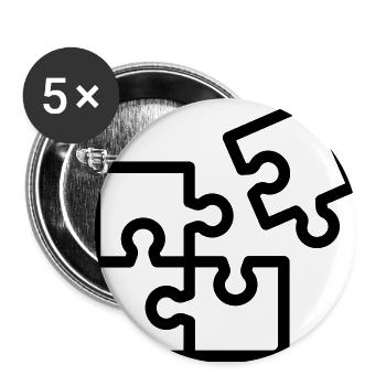 Puzzle - Buttons groß 56 mm (5er Pack) - Weiß - Vorne