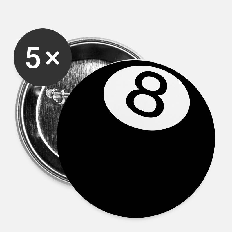 8 Ball - Buttons large 2.2''/56 mm (5-pack) - white
