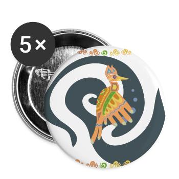 Specht - Buttons groß 56 mm (5er Pack) - Weiß - Vorne