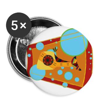 Lachs - Buttons groß 56 mm (5er Pack) - Weiß - Vorne